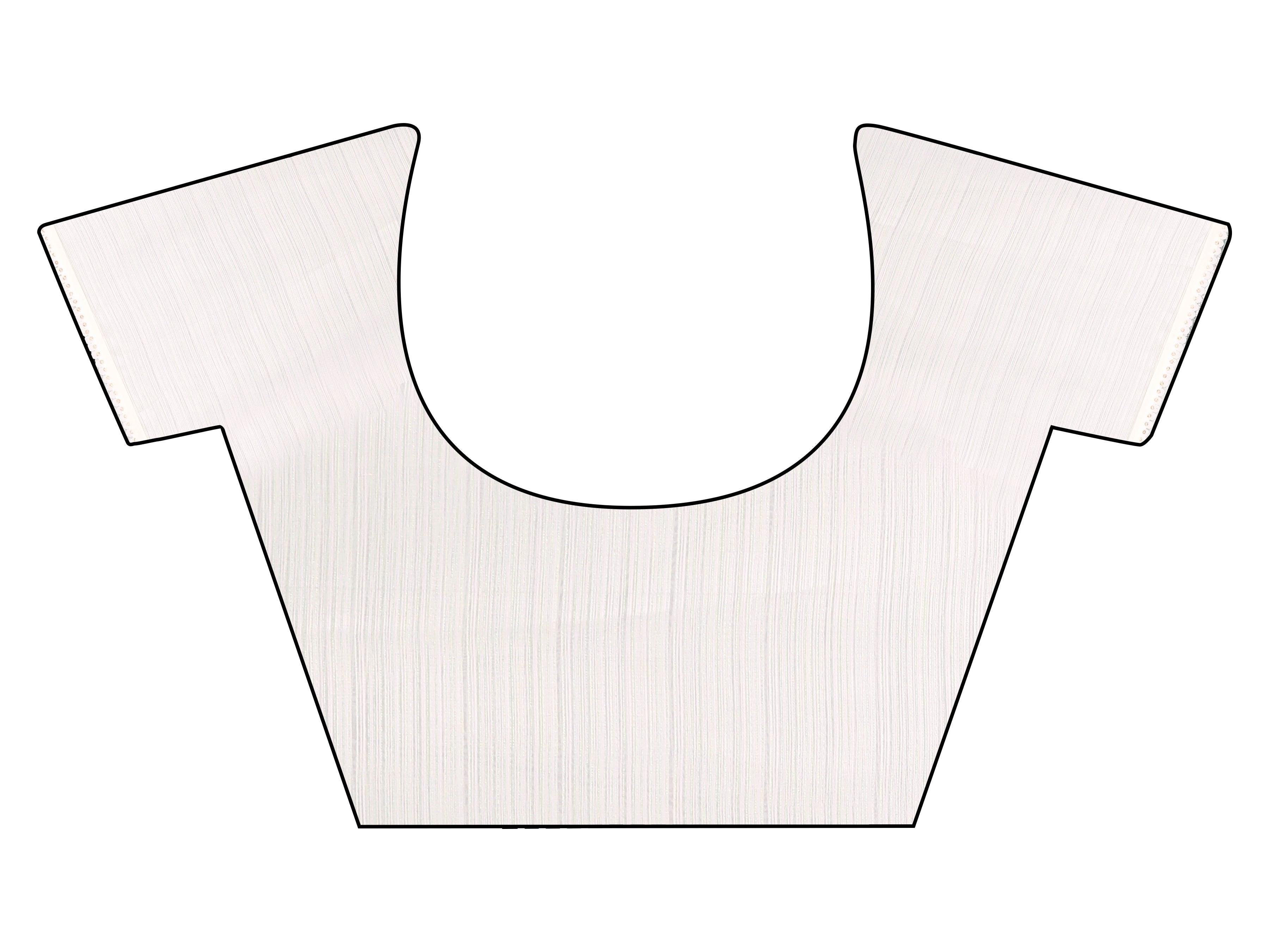 Cream colored designer saree with sequence and beads embroidery on shoulder portion